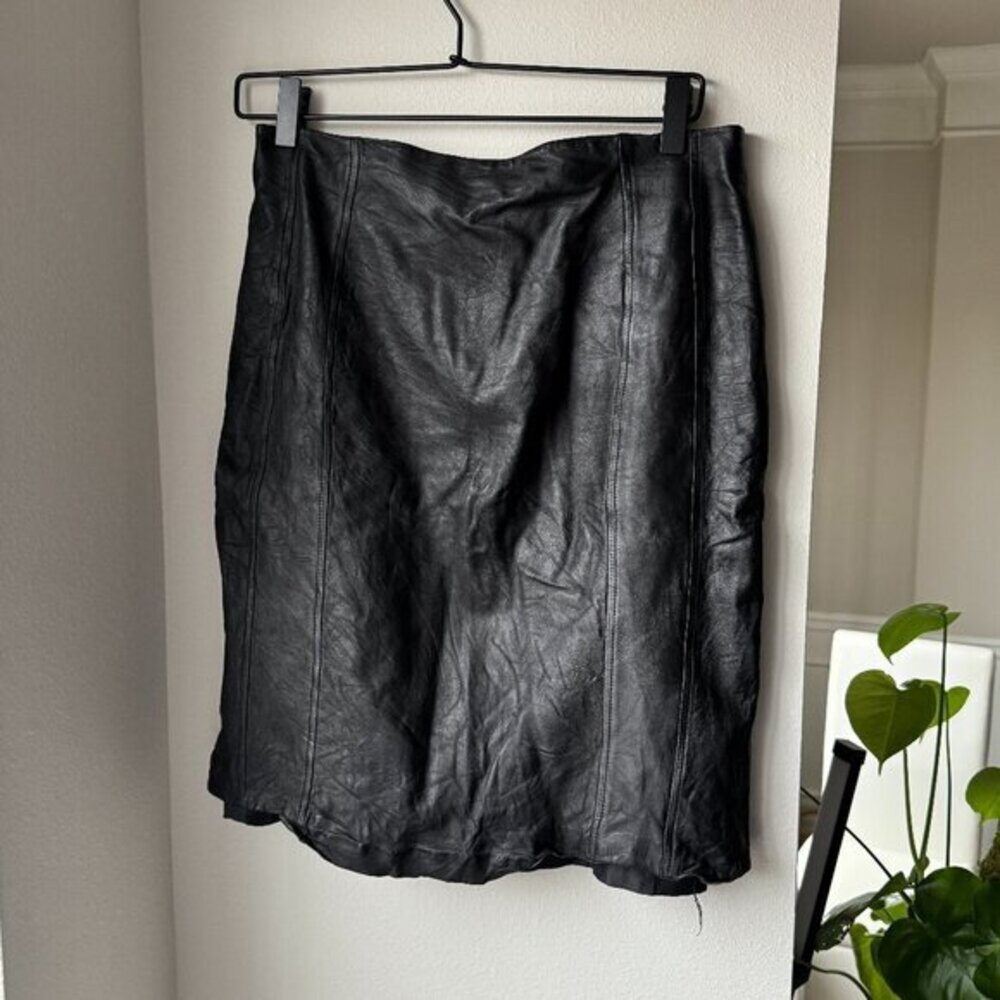 Jones New York Leather Midi Skirt